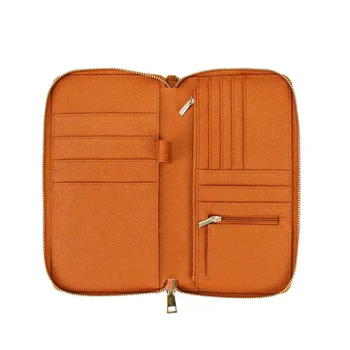  Elegant PU Leather Multi-Compartment Wallet with Wrist Strap